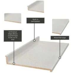 Hampton Bay Formica 8' Countertop, Matte Sea Salt, Waterfall Edge, Backsplash -Home Furnishing Store 297011 DetailedProductView4 Lg