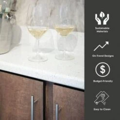 Hampton Bay 6'right Miter Laminate Countertop, Matte Sea Salt, Waterfall Edge -Home Furnishing Store 297249 DetailedProductView3 Lg