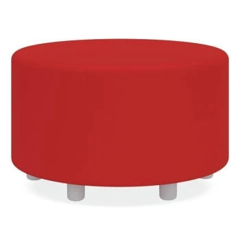Safco Learn 30" Cylinder Vinyl Ottoman, 18" Height, Red 3 Safco Learn 30" Cylinder Vinyl Ottoman, 18" Height, Red