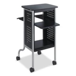 Safco Scoot™ Presentation Cart, 4 Shelves, 21.5" X 30.25" X 40.5", Black 11 Safco Scoot™ Presentation Cart, 4 Shelves, 21.5" X 30.25" X 40.5", Black -Home Furnishing Store 297511 BackView Lg