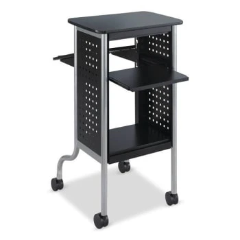 Safco Scoot™ Presentation Cart, 4 Shelves, 21.5" X 30.25" X 40.5", Black 7 Safco Scoot™ Presentation Cart, 4 Shelves, 21.5" X 30.25" X 40.5", Black - Image 5