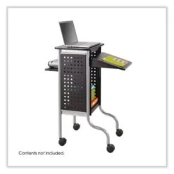 Safco Scoot™ Presentation Cart, 4 Shelves, 21.5" X 30.25" X 40.5", Black 10 Safco Scoot™ Presentation Cart, 4 Shelves, 21.5" X 30.25" X 40.5", Black -Home Furnishing Store 297511 LeftView Lg