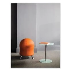Safco Zenergy™ Ball Chair, Backless, 20" To 23" High, Orange Fabric Seat -Home Furnishing Store 297567 LeftView Lg