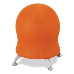Safco Zenergy™ Ball Chair, Backless, 20" To 23" High, Orange Fabric Seat