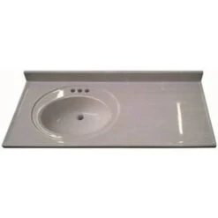 Premier® Premier 37 " X 22 " Custom Vanity Top Recessed Left Bowl Sink "solid White