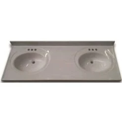 Premier® Premier 61 " X 22 " Custom Vanity Top Recessed Double Bowl "solid White