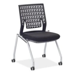 Safco Thesis™ Training Chair With Flex Back, No Arms, 18", Black, Case Of 2