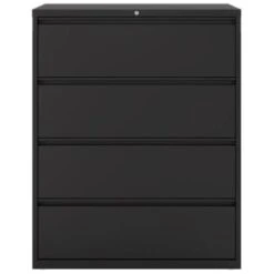 Hirsh Black Steel Freestanding Wardrobe Cabinet, 42 X 53 X 18, 5-Shelves -Home Furnishing Store 313930 FrontView straighton Lg