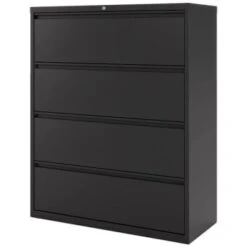 Hirsh Black Steel Freestanding Wardrobe Cabinet, 42 X 53 X 18, 5-Shelves -Home Furnishing Store 313930 LeftView Lg