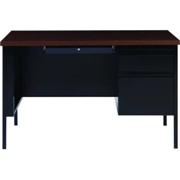 Hirsh 48x 30executive Desk, Blk/walnut, 3-Drawer, Right-Hand Pedestal File 3 Hirsh 48x 30executive Desk, Blk/walnut, 3-Drawer, Right-Hand Pedestal File