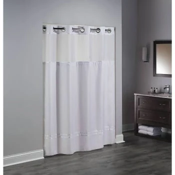 Hookless 77" L Escape Hookless White Shower Curtain Case Of 12 4 Hookless 77" L Escape Hookless White Shower Curtain Case Of 12 - Image 2