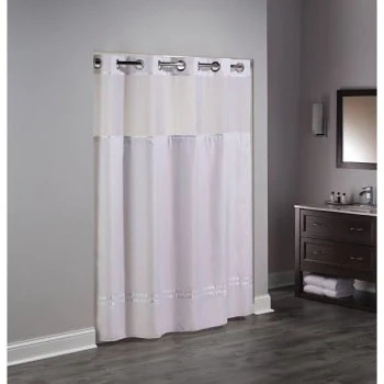 Hookless 77" L Escape Hookless White Shower Curtain Case Of 12 3 Hookless 77" L Escape Hookless White Shower Curtain Case Of 12