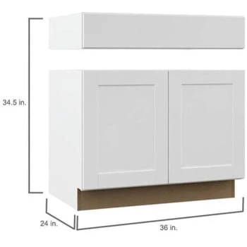 Hampton Bay 36x34.5x24" Shaker Ada Sink Base Cabinet "satin White 9 Hampton Bay 36x34.5x24" Shaker Ada Sink Base Cabinet "satin White - Image 7