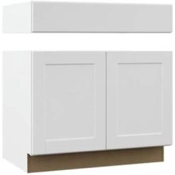 Hampton Bay 36x34.5x24" Shaker Ada Sink Base Cabinet "satin White