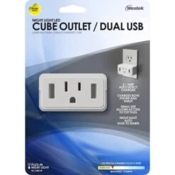 Cube Dual Usb 1 Outlet Led Night Light 14 Cube Dual Usb 1 Outlet Led Night Light -Home Furnishing Store 330179 InthePackageView Lg