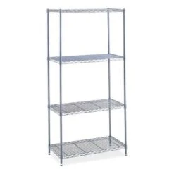 Safco 4-Shelf Industrial Wire Shelving, 48"w X 18"d X 72"h, Metallic Gray