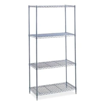 Safco 4-Shelf Industrial Wire Shelving, 48"w X 18"d X 72"h, Metallic Gray 3 Safco 4-Shelf Industrial Wire Shelving, 48"w X 18"d X 72"h, Metallic Gray