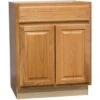 Hampton Bay Hampton Assembled 27x34.5x24 " Base Kitchen Cabinet, M Oak, Glides -Home Furnishing Store 331475 MainProductImage Lg
