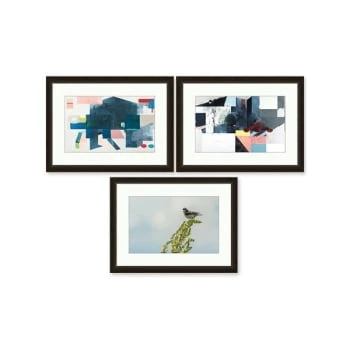 Clearwater Art Collection In A Box,queen Sofa,cool Scheme,espresso Frame,pack Of 3 3 Clearwater Art Collection In A Box,queen Sofa,cool Scheme,espresso Frame,pack Of 3