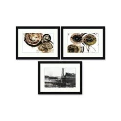 Clearwater Art Collection In A Box,queen Sofa,neutral Scheme,black Frame,pack Of 3