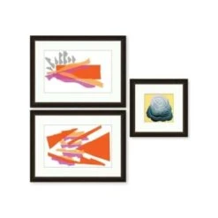 Clearwater Art Collection In A Box, Queen, Trendy, Espresso Frame, Pack Of 3