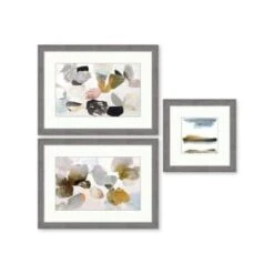Clearwater Art Collection In A Box, Queen, Warm Scheme, Silver Frame, Pack Of 3