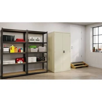 Hirsh Welded Steel Storage Cabinet With 4 Adjustable Shelves, 24" D X 36" W X 72" H, Putty 7 Hirsh Welded Steel Storage Cabinet With 4 Adjustable Shelves, 24" D X 36" W X 72" H, Putty - Image 5