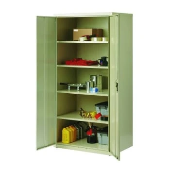 Hirsh Welded Steel Storage Cabinet With 4 Adjustable Shelves, 24" D X 36" W X 72" H, Putty 11 Hirsh Welded Steel Storage Cabinet With 4 Adjustable Shelves, 24" D X 36" W X 72" H, Putty - Image 9