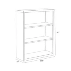 Hirsh 3 Shelf Metal Bookcase, 42" Height, Putty -Home Furnishing Store 334103 DetailedProductView13 Lg