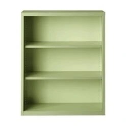 Hirsh 3 Shelf Metal Bookcase, 42" Height, Putty
