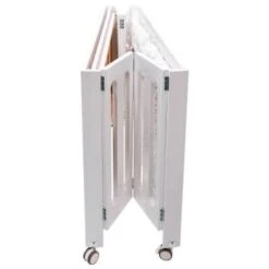 Coverplay Caden Wood Folding Crib Designed For Small Spaces In White -Home Furnishing Store 334279 BackView Lg