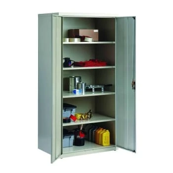 Hirsh Welded Steel Storage Cabinet With 4 Adjustable Shelves, 24" D X 36" W X 72" H, Light Gray 10 Hirsh Welded Steel Storage Cabinet With 4 Adjustable Shelves, 24" D X 36" W X 72" H, Light Gray - Image 8