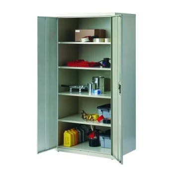 Hirsh Welded Steel Storage Cabinet With 4 Adjustable Shelves, 24" D X 36" W X 72" H, Light Gray 11 Hirsh Welded Steel Storage Cabinet With 4 Adjustable Shelves, 24" D X 36" W X 72" H, Light Gray - Image 9