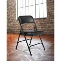 National Public Seating® 1200 Series Folding Chair, Vinyl, Black, Package Of 4 -Home Furnishing Store 340103 DetailedProductView6 Lg