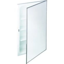 16"w X 26"h Recessed Mirrored Medicine Cabinet With Steel Body And Shelves