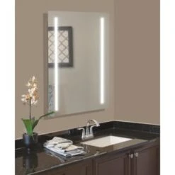 Renin Erias Mirror With Hard Wired Illuminated Led Lights For Slim Design Metal Cabinet -Home Furnishing Store 404478 Glam V Lg