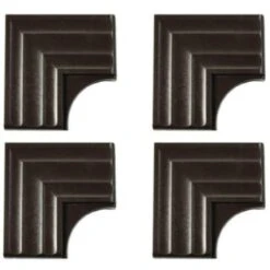 MirrEdge™ Cherry Walnut Contemporary Corner Plates, Package Of 40