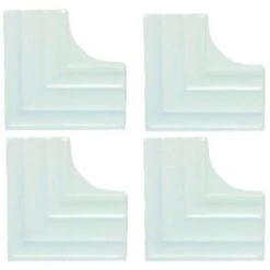 MirrEdge™ Dove White Contemporary Corner Plates, Package Of 40