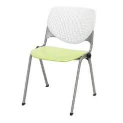 Kfi Seating Kool Stack Chair, White Back, Lime Green Seat