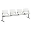 Kfi Seating Kool 4-Seat Reception Bench, White Backs, Light Gray Seats -Home Furnishing Store 461103 w MainProductImage Lg