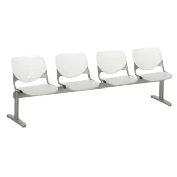 Kfi Seating Kool 4-Seat Reception Bench, White Backs, Light Gray Seats 3 Kfi Seating Kool 4-Seat Reception Bench, White Backs, Light Gray Seats
