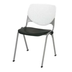Kfi Seating Kool Stack Chair, White Back, Black Seat