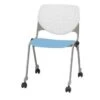 Kfi Seating Kool Stack Chair, Casters, White Back, Sky Blue Seat -Home Furnishing Store 461177 w MainProductImage Lg