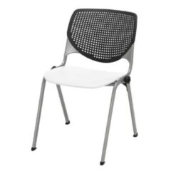 Kfi Seating Kool Stack Chair, Black Back, White Seat