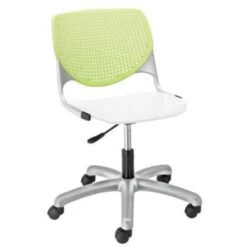 Kfi Seating Kool Computer Chair, Lime Green Back, White Seat