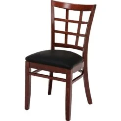 Kfi Mahogany Vinyl Seat Café Chair 5 Kfi Mahogany Vinyl Seat Café Chair -Home Furnishing Store 504161 V Left Lg