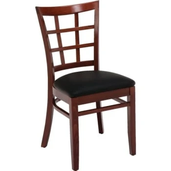 Kfi Mahogany Vinyl Seat Café Chair 3 Kfi Mahogany Vinyl Seat Café Chair