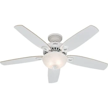 Hunter® Builder 52 In. 5-Blade Ceiling Fan W/ Light (Snowflake Glass) 3 Hunter® Builder 52 In. 5-Blade Ceiling Fan W/ Light (Snowflake Glass)