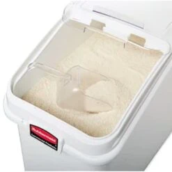 Rubbermaid Prosave White Mobile Ingredient Bin W/ 32 Ounce Scoop -Home Furnishing Store 531854 w DetailedProductView5 Lg
