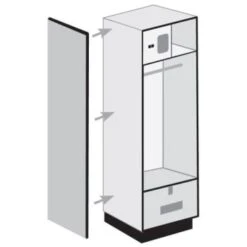 Salsbury Industries® Side Panel Open Access Gear Locker 24 Inch No Hood Mahogany -Home Furnishing Store 537339 w DetailedProductView1 Lg